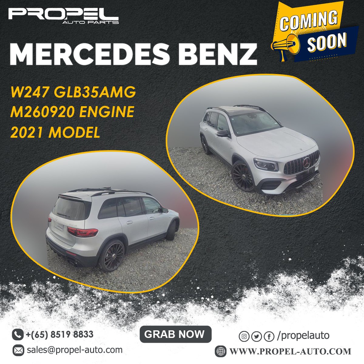 propelauto's tweet photo. Mercedes W247 GLB35AMG M260920 2021' Car arriving Soon at #PropelAuto
Grabbers!! Start Book Spares for your car now👇😎
#W247 #GLB35AMG #AMGBodykit #AMGSeats #AMGBrakes #BBK #CushionSet #SingaporeCar #Latestmodel #ExportCar #Engine #M260920 #GLB #OnlineSpareParts #PreownedCars https://t.co/rfh1cgXY25