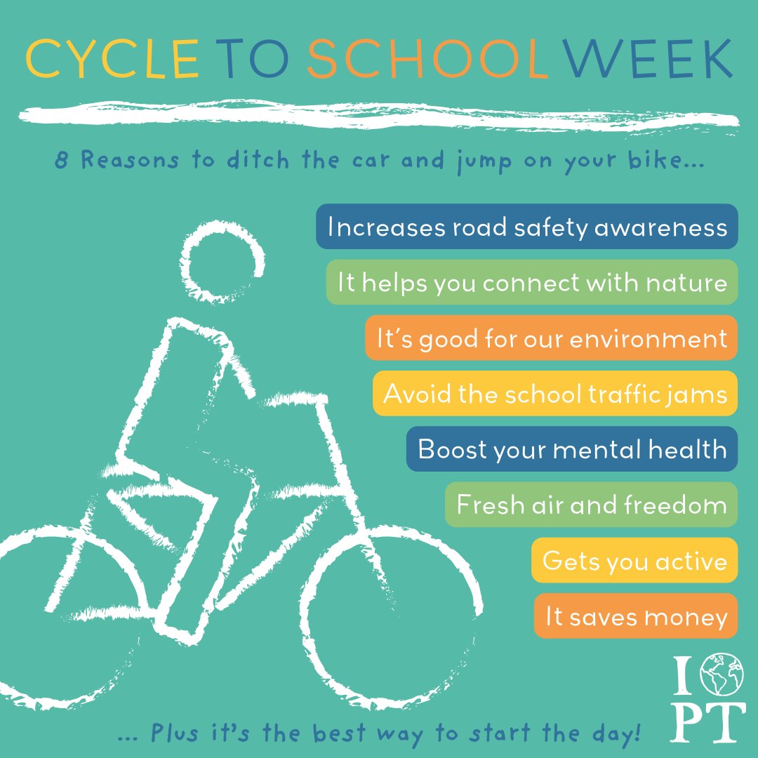 itsourplanettoo's tweet image. As it's #CycleToSchoolWeek, we thought we'd look at some of the great reasons to jump on those bikes (as well as saving the environment 🌱). If you're getting involved then be sure to check out @bikeabilityuk for more information – you can even win a new bike! Happy cycling! 🚲