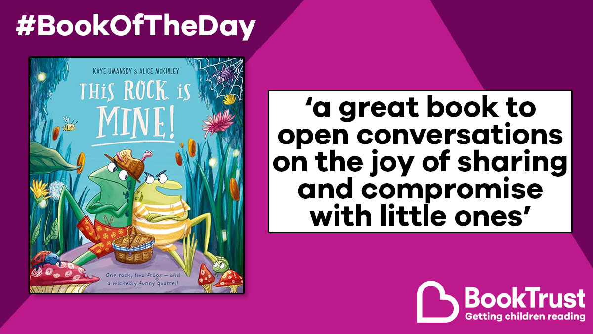 Our #BookOfTheDay is a fabulously funny story about sharing - expect lots of giggles and heaps to explore in the illustrations! #ThisRockIsMine from @KayeUmansky and @Armckinley1 is a gorgeous book: booktrust.org.uk/book/t/this-ro… @scholasticuk