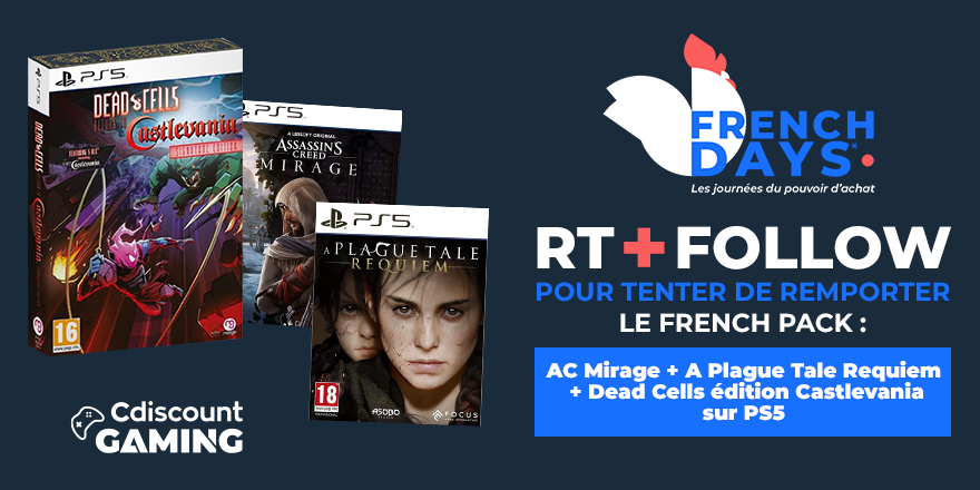 🎁 #Concours Les French Days sur Cdiscount c'est maintenant : bit.ly/2J6nTT2 Tentez de remporter ce French Pack ! Pour cela : ✔️ RT + FOLLOW 🍀 TAS le 02/10