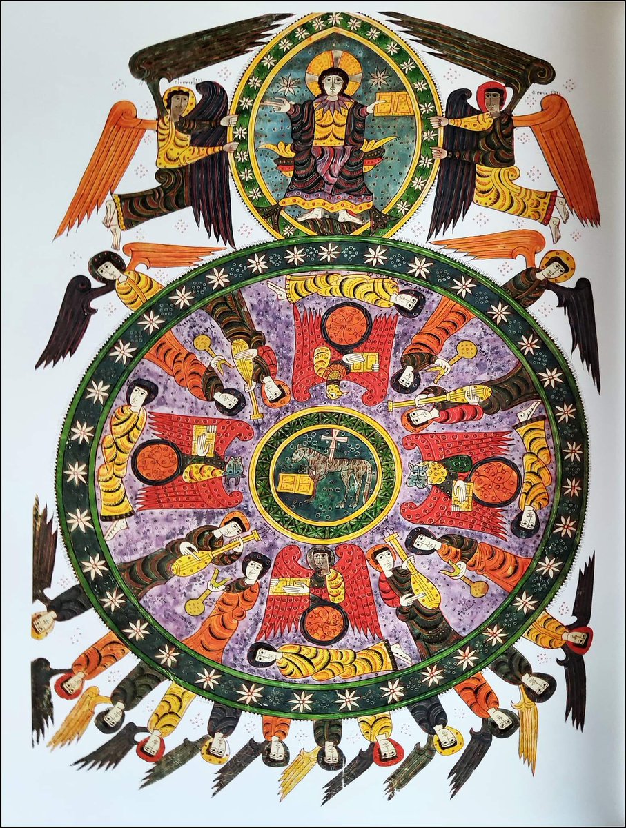 Buenos días!

Nos buscamos a nosotros mismos siempre que salimos de la nada, y por esto no llegamos jamás a la perfección quieta y la contemplación.
- Miguel de Molinos,s.XVII

<a href="/Operah3Maria/">Maria Luisa HS</a>
#art
BEATO DE SILOS
El Cordero y los cuatro seres vivientes. S.XI
#ph Javier Gago Click👇