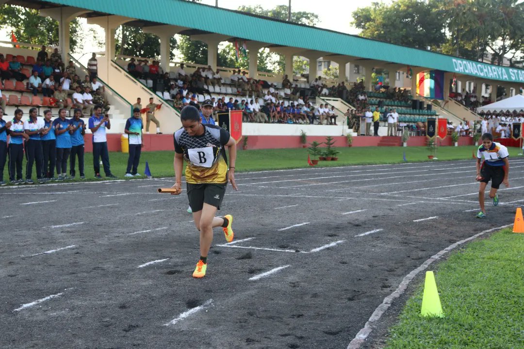 BSFNBFTR's tweet photo. #InterCommandRelay
In a thrilling display of speed & teamwork, Eastern Command emerged victorious and secured first place in the 4×100 meter relay race at the Inter Command Women Athletics and Cross Country Competition held at Dronacharya Stadium Kadamtala. #RunningForGlory https://t.co/88jiN8Gczq