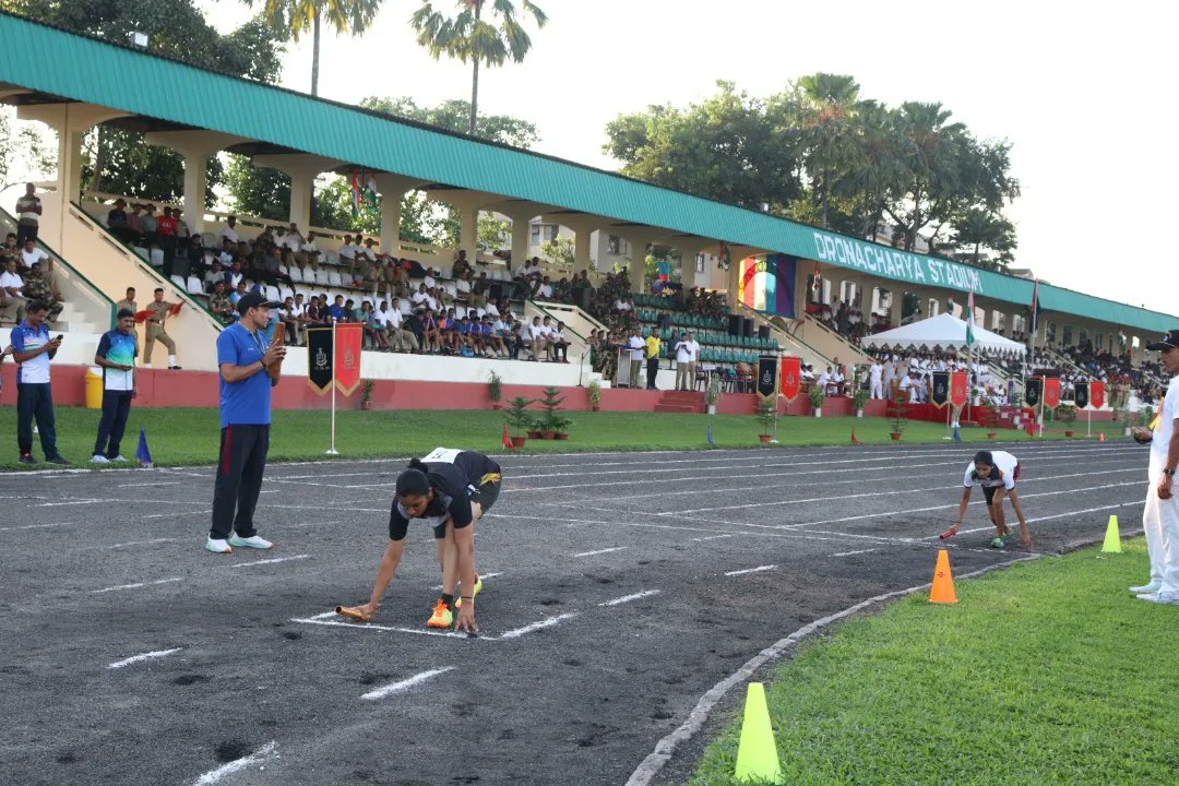BSFNBFTR's tweet photo. #InterCommandRelay
In a thrilling display of speed & teamwork, Eastern Command emerged victorious and secured first place in the 4×100 meter relay race at the Inter Command Women Athletics and Cross Country Competition held at Dronacharya Stadium Kadamtala. #RunningForGlory https://t.co/88jiN8Gczq
