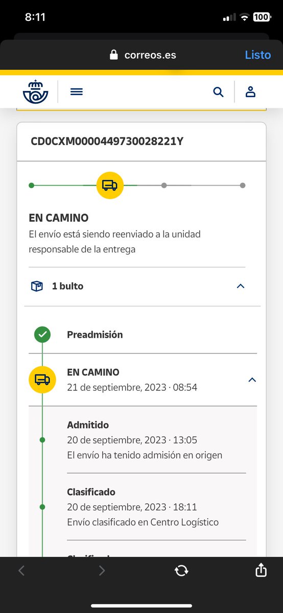 Deejayzayas's tweet photo. @Correos CD0CXM0000449730028221Y

SEXTO DÍA DE ESTE MARAVILLOSO SERVICIO.
@CorreosAtiende @Correos 

DESATENDIDO TOTAL,  ATENCIÓN AL CLIENTE NULA. https://t.co/e2eZ0ueJtL