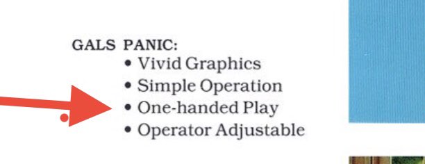 SuperSisi's tweet photo. One handed play?? 😅
These guys knew what they are selling with Gals Panic 😛
#arcade #videogames #retrogaming #galspanic https://t.co/odJ66jrhkE