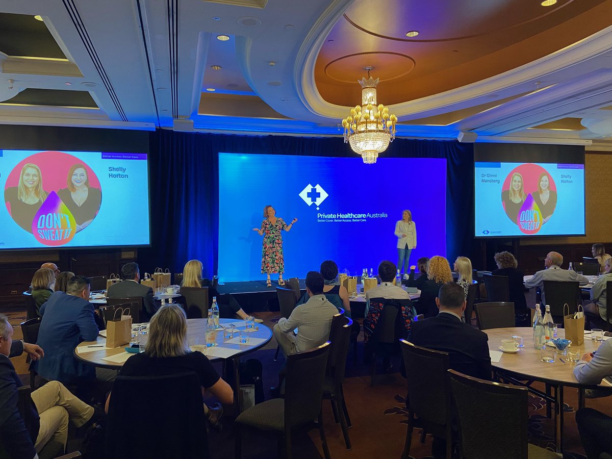 PHA_Healthcare's tweet photo. #PHAConference2023 Day 1️⃣ 
The role of health funds in Menopause awareness: @Dr_ginni &amp; @Shellyhorton1 shared considerations in menopause awareness, including risks of misdiagnosis &amp; how health funds are supporting women to access the right care at the right time. https://t.co/8DkJzu06nu