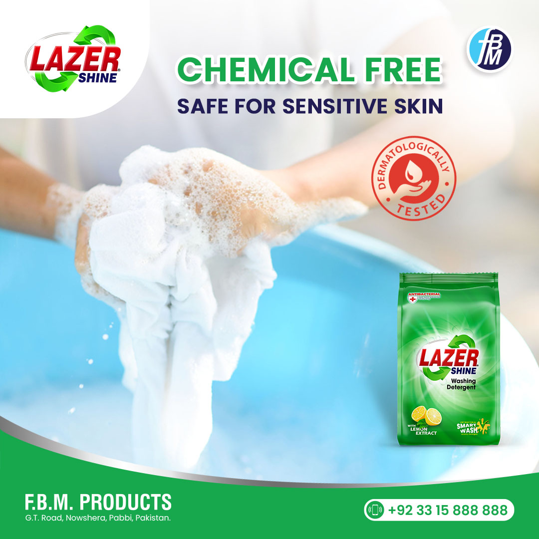 'Experience the Brilliance of FBM's Lazer Shine Washing Detergent - Transform Your Laundry into a Shining Success!'
#FBMProducts #LazerShine #WashingDetergent #LaundryMagic #CleanClothes #StainRemoval #DetergentPower #FreshAndClean #LaundryTime #ClothingCare #BrightenYourWardrobe