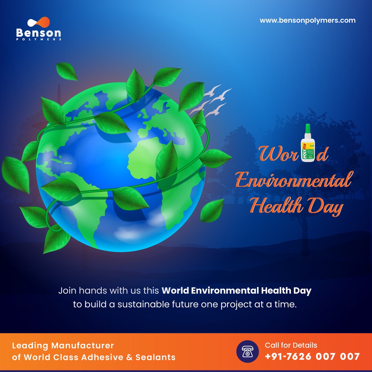 Polyfixglue's tweet image. Let’s inspire each other to recognize the importance of environmental health, work together, and take action for a more sustainable and environmentally friendly world.
.
Happy World Environmental Health Day!
.
#bensonpolymers #polyfix #worldenvironmentalhealthday