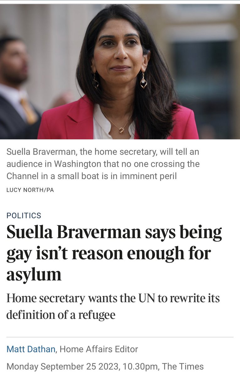 Braverman in US today speaking to a rightwing think tank about rewriting the UN Refugee Convention. This fascistic little Tory thinks she should demand that one of the world’s greatest humanitarian achievements be rewritten to suit her ignorance. Quite revoltingly shameful.