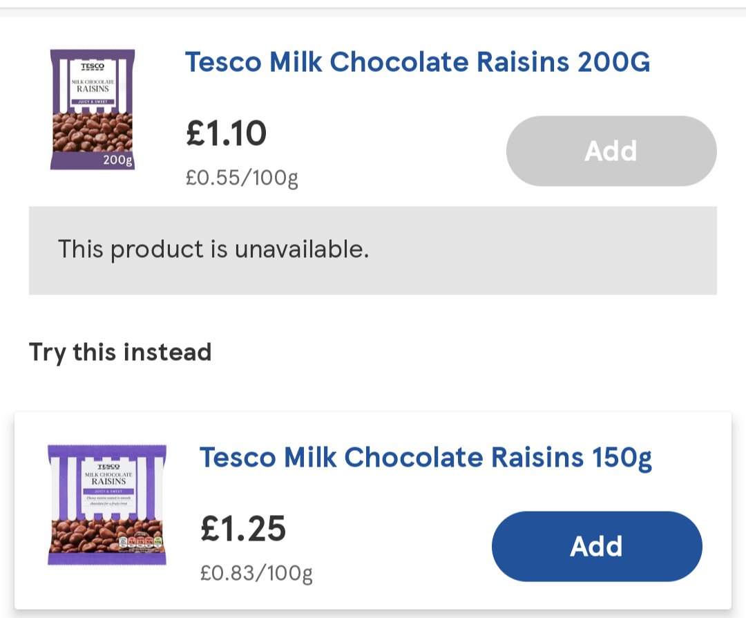 Hisnameispete's tweet photo. Thanks but no thanks @Tesco 
#shrinkflation https://t.co/aOjfxbANDq
