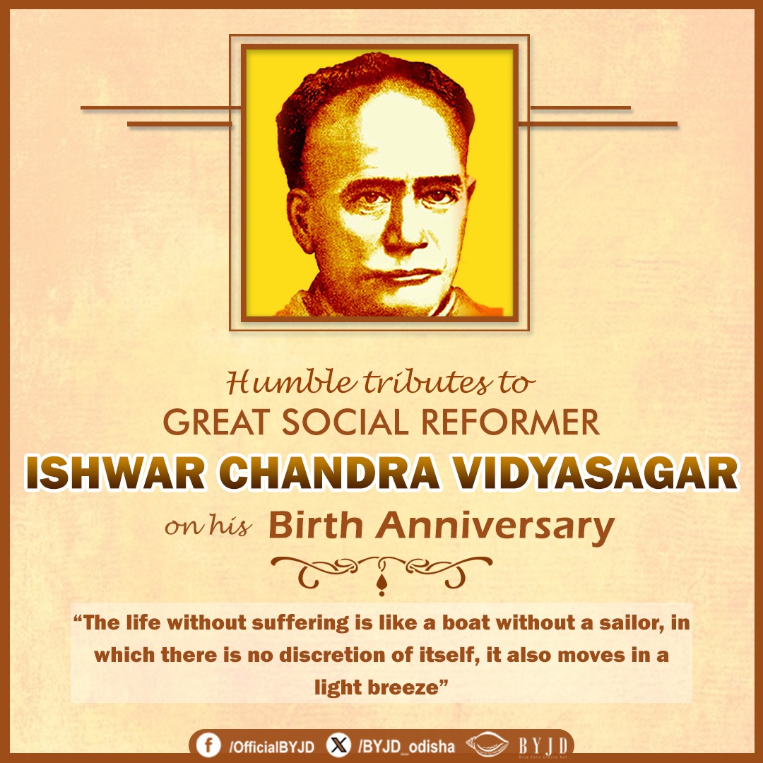 Tributes to eminent educationist & social reformer #IshwarChandraVidyasagar on his birth anniversary. He played a crucial role in social emancipation and empowerment of women. His ideologies and contributions towards social reforms will be remembered for generations to come.