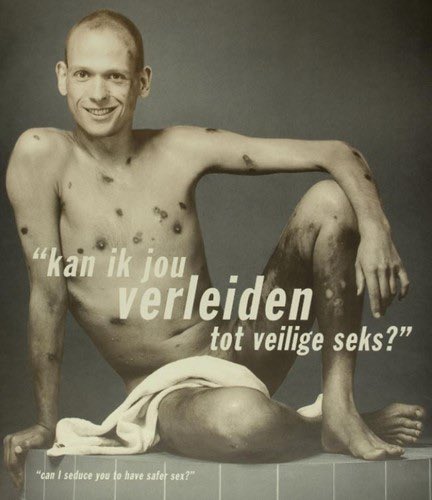 SmeetsLaw's tweet photo. Speciaal voor @mirjambikker en @JobaCDA deze campagnefoto van de vorige week overleden Erwin Olaf. Het was hetzelfde wegkijken en hetzelfde wegzetten als ‘eigen schuld’ en ‘straf van God’ dat een hele generatie jonge LHBTI’ers de dood in joeg. #PrEPNU voorkomt nieuwe infecties. https://t.co/vfViXGkdmf