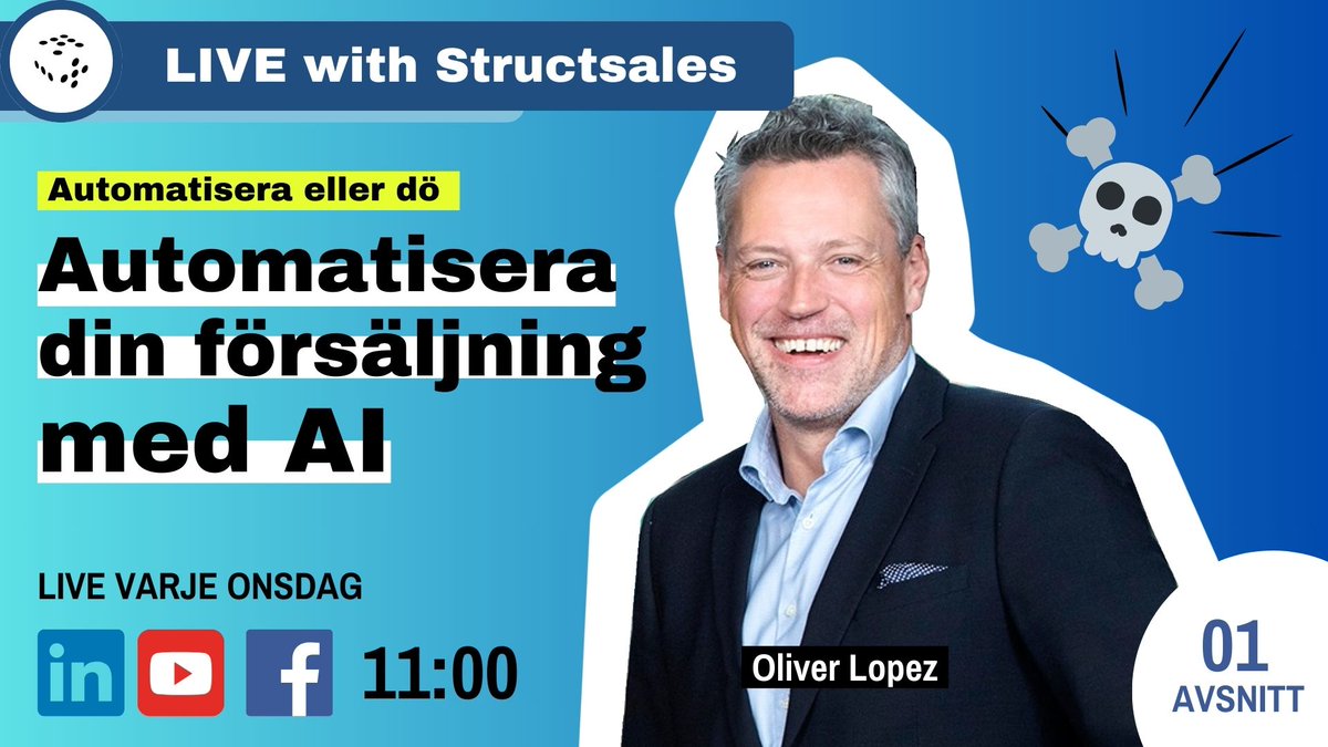 Imorgon kör jag LinkedIn LIVE "Automatisera din försäljning med AI". Kul att se att 110 personer redan signat upp!

Gör det du med 🤖
hubs.ly/Q023kTyQ0

#AI #b2bförsäljning