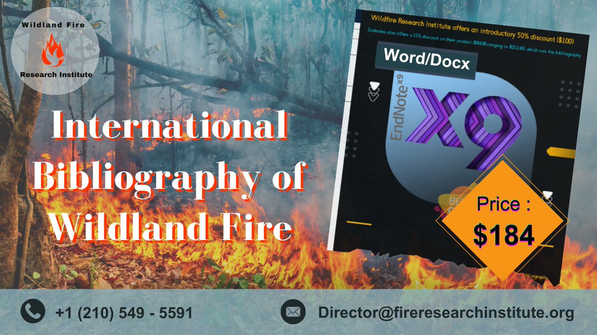 ABWebTech's tweet image. International Bibliography of Wildland Fire you can search for the wildfire database from our website. We have some free books section which you can download from our site.
Contact: +1 (210) 459-5591
Buy now: wifri.org/product/intern…
#wildlandfire #wildlandfirefighter #Ecology