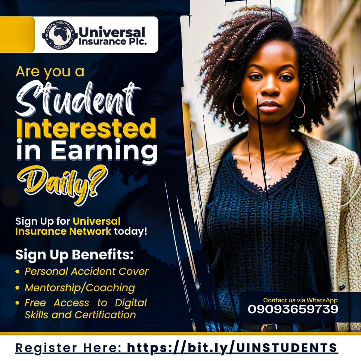 uniinsurancenet's tweet image. Register today via the link below 👇
bit.ly/UINSTUDENTS

#universalinsuranceplc #universalinsurancenetwork #universalinsurancemobileapp #universalinsurancelaunching #universalinsuranceunveiling #universalunveiling #universalmobileapp #universallaunching #unisurelaunching