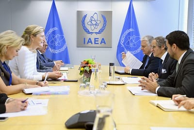 AnneliesVl's tweet photo. Glad to meet up with @iaeaorg's Director General Grossi again. Today we discussed with @FANC_AFCN how we can further enhance our solid partnership regarding the safe, secure and peaceful use of nuclear technology. https://t.co/bZGLcwyJyq