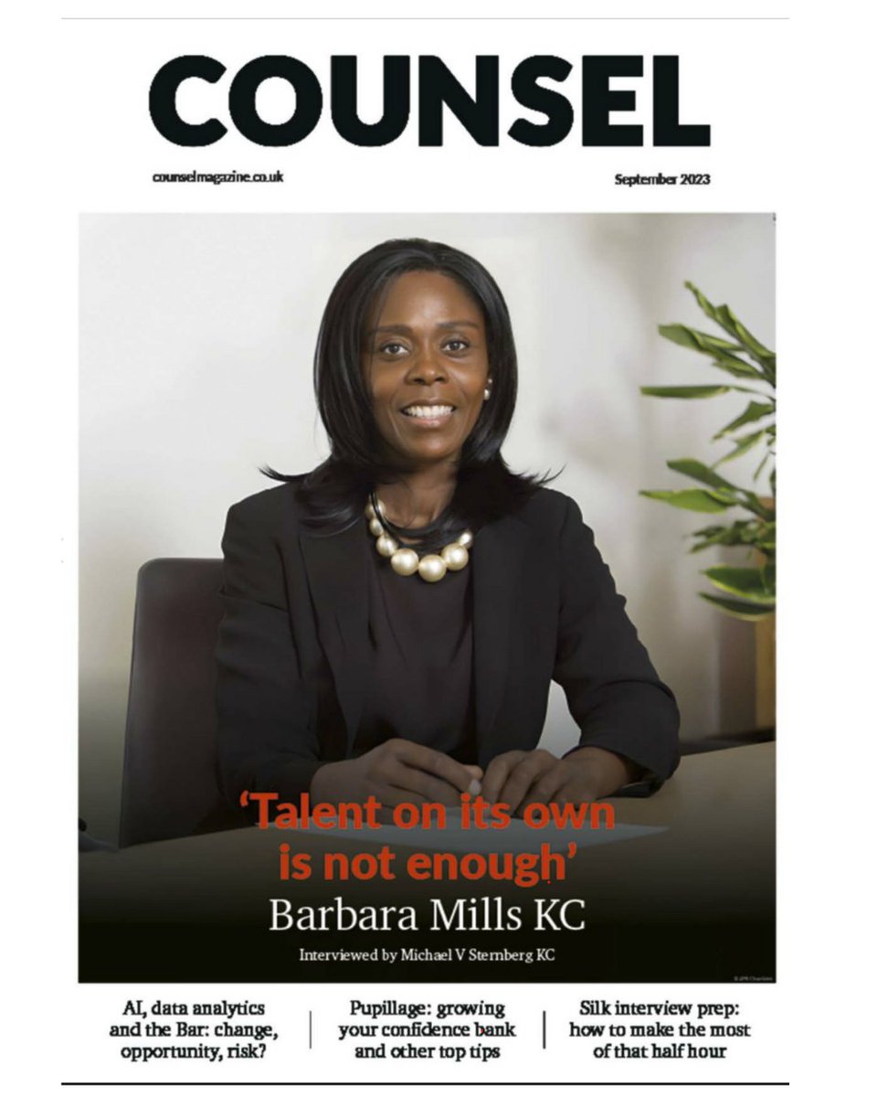 4PB (@4pbfamilylaw) on Twitter photo We are delighted to see Barbara Mills KC (<a href="/bmillsbarrister/">Barbara Mills KC</a>), Vice-Chair Elect 2024 of the Bar Council and joint head of 4PB, on the cover of Counsel Magazine.
You can read Barbara's interview with Michael V Sternberg KC here:
counselmagazine.co.uk/articles/-tale… We are delighted to see Barbara Mills KC (<a href="/bmillsbarrister/">Barbara Mills KC</a>), Vice-Chair Elect 2024 of the Bar Council and joint head of 4PB, on the cover of Counsel Magazine.
You can read Barbara's interview with Michael V Sternberg KC here:
counselmagazine.co.uk/articles/-tale…