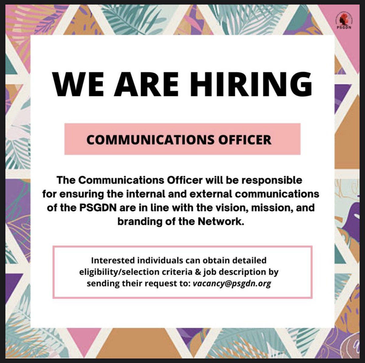 Join our team! We are looking for a talented individual to join our team and be our Communications Officer. If you think this is you, follow the instructions below and we will get back to you with all you need to know.