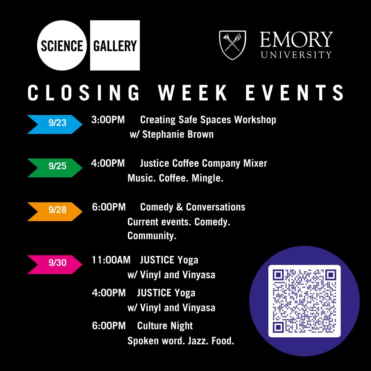 We’re enjoying an incredible final week of our JUSTICE exhibition season! Click the link below to RSVP for upcoming events. We can’t wait to see you!

atlanta.sciencegallery.com/events