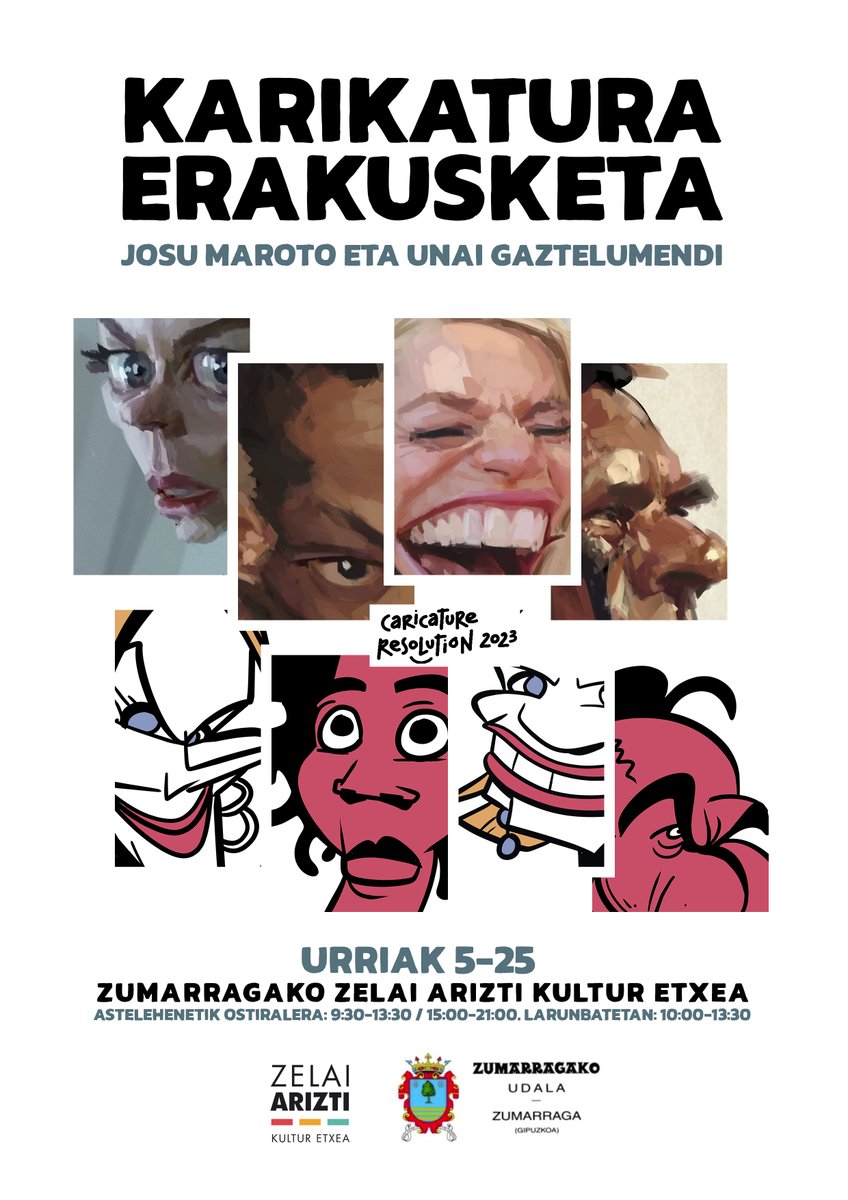 Lagun goierritarrak, eta ez hain goierritarrak.
Zuentzat oharra 👇👇
Urriaren 5etik 25era <a href="/josumaroto/">josu maroto</a> eta biok egindako karikaturak ikusteko moduan izango dira Zumarragako Zelai Arizti Kultur Etxean.
#karikatura #erakusketa