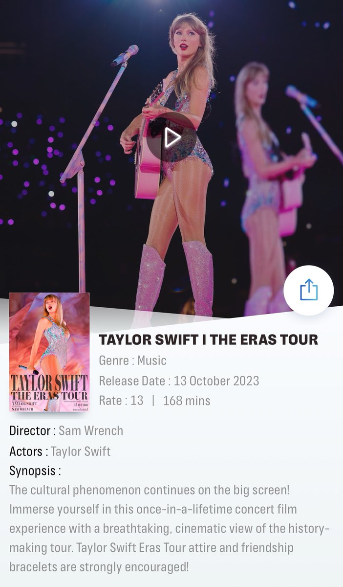 belloworldD's tweet photo. ‼️🚨 #TSTheErasTourFilm คอนเฟิร์มเข้าฉ���ยที่ไทย 🇹🇭 เป็นที่เรียบร้อยแล้ว 

** ราคาบัตรใบละ 500-3,000.- (ขึ้นอยู่กับโรง/ที่นั่ง/ระบบ)

🫶🏻 สามารถจองตั๋วล่วงหน้าได้แล้วตอนนี้

SF : https://t.co/manu1wDO2X

Major : https://t.co/53IfNqYtQz https://t.co/ytB5Q1Hntn
