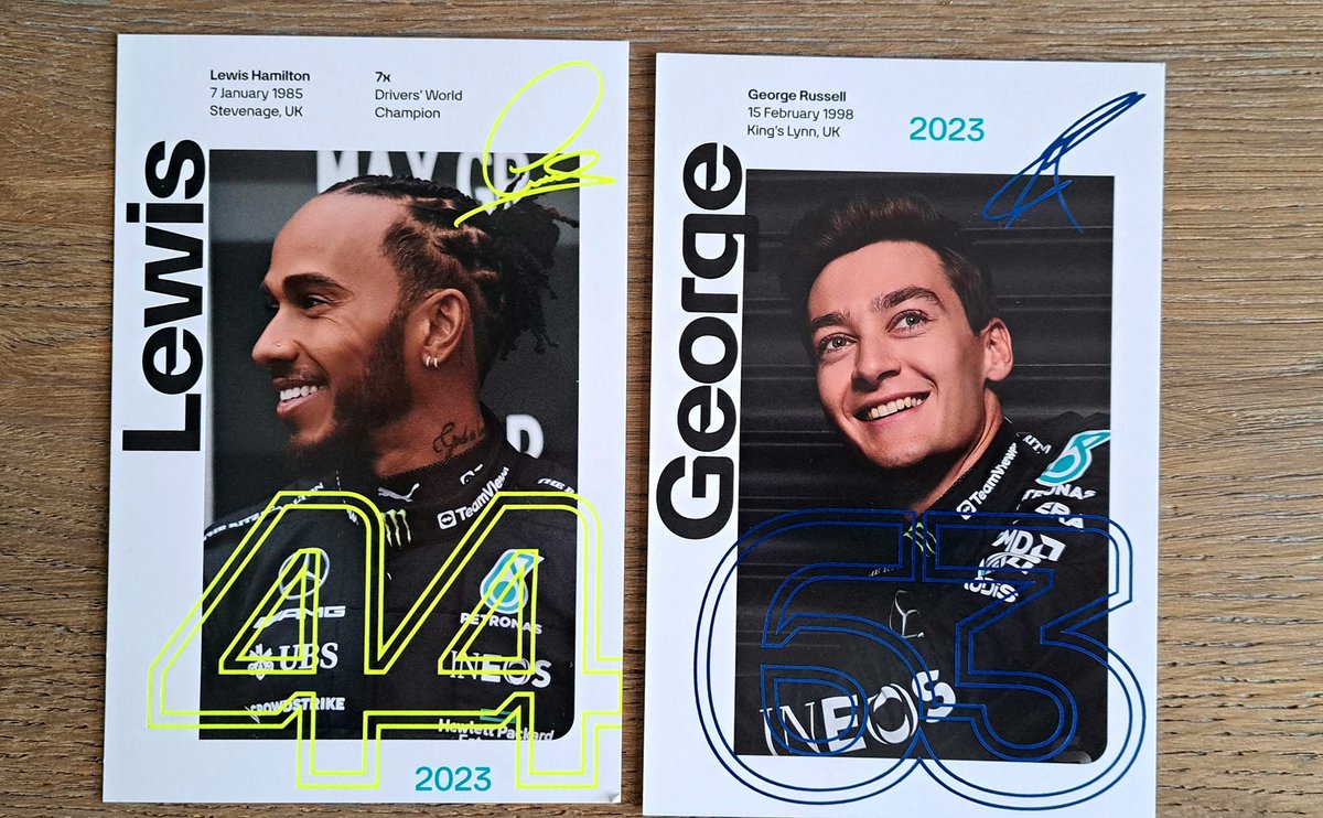 JustAdriana44's tweet photo. Best welcome home ever 💜💜💜
#LewisHamilton 
#GeorgeRussell
#DriverCards
#MercedesAMGF1 https://t.co/120EFEcJge