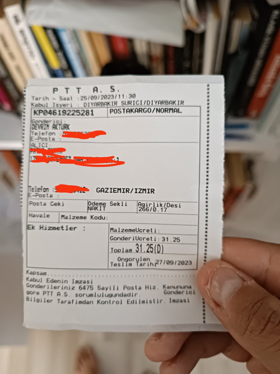akturk_devrim's tweet photo. PTT KİTAP KARGO BEDELLERİNE 24 SAATTE 12.5 TL ZAM MI GERÇEKLEŞTİ? AÇIKLAMA İSTİYORUM @PTTKurumsal ..!

Dün İzmir'e 2 şiir kitabımı PTT kargo ile 31.25 TL'ye gönderdim .

Bugün ise aynı şiir kitaplarımı Siirt'e 43.75 TL'ye gönderdim.

Benim 2 şiir kitabım 60 TL. | #Diyarbakır https://t.co/MP8nOMIXP6