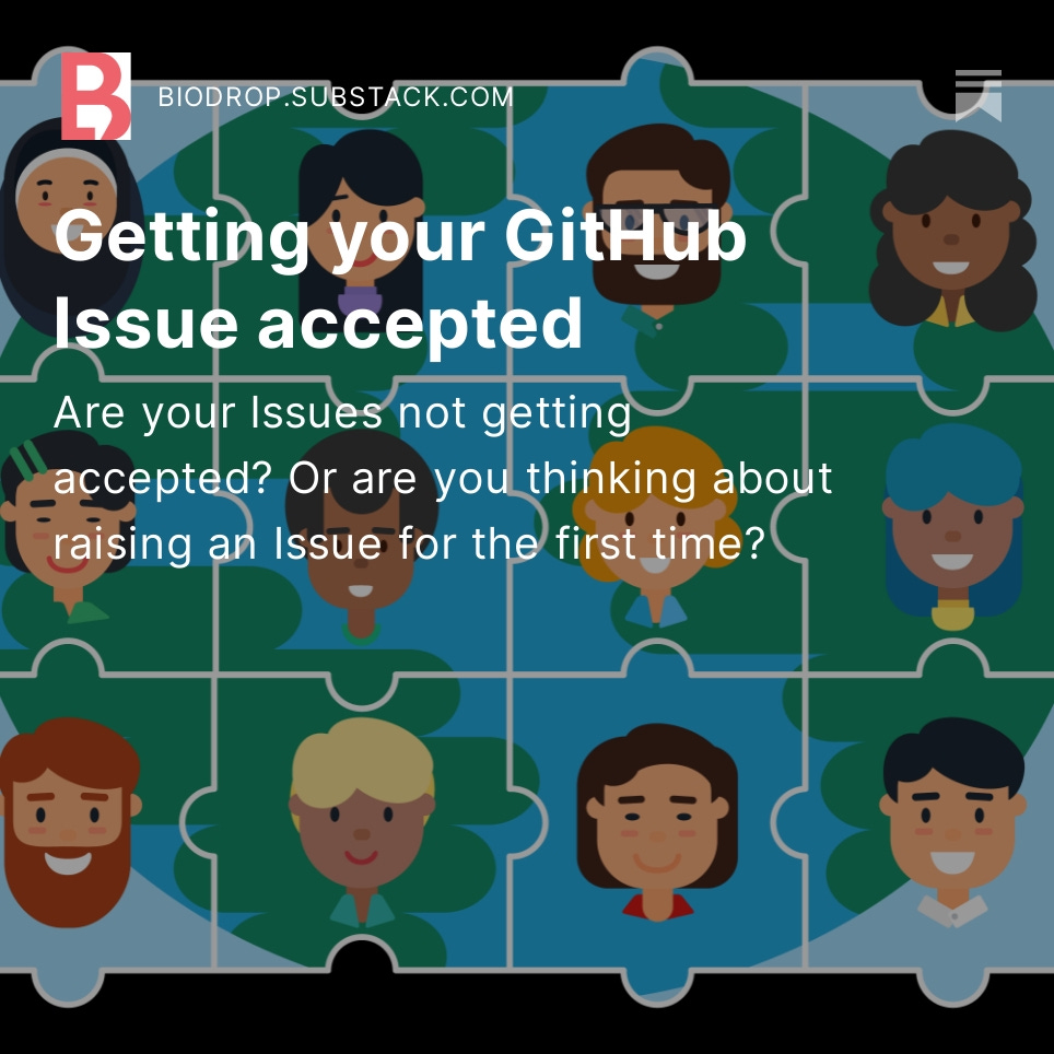 BioDrop_io's tweet photo. We look forward to accepting your #GitHub Issues! 

As a fully #opensource project we are proud that we are "powered by" the community. If you are looking for tips on how to get your Issues accepted then check out Maintainer @SaraJaoude blog post on this subject! Link 👇 https://t.co/TNiR5imMZs