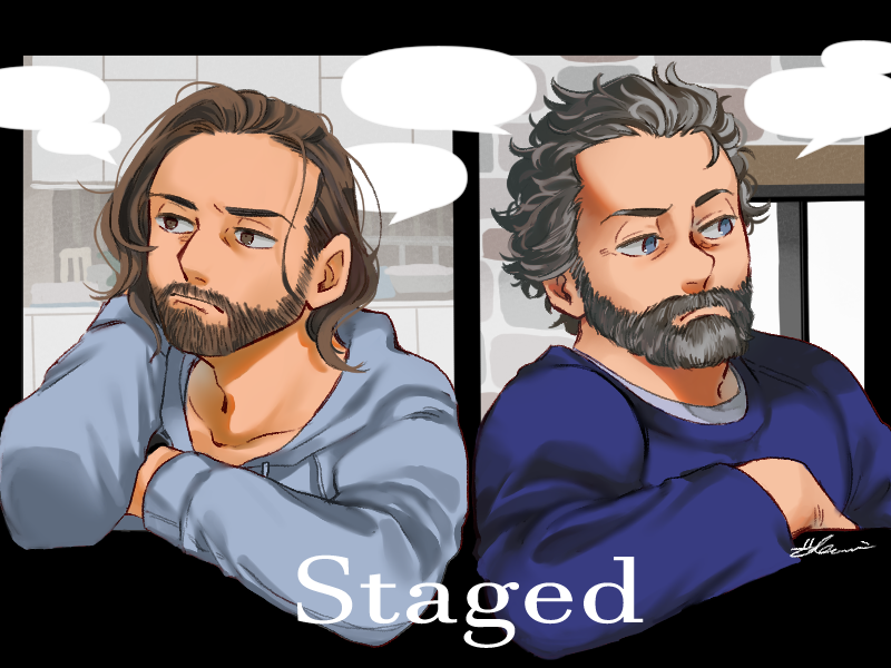 「Staged 完走記念」|狼のイラスト