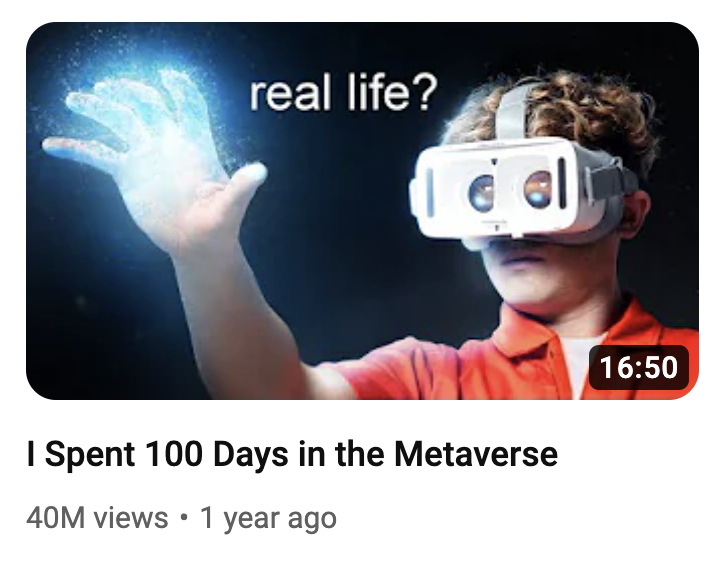 metaverse video hit 40M views! I hope mark zuckerberg reaches out to smoke meats soon