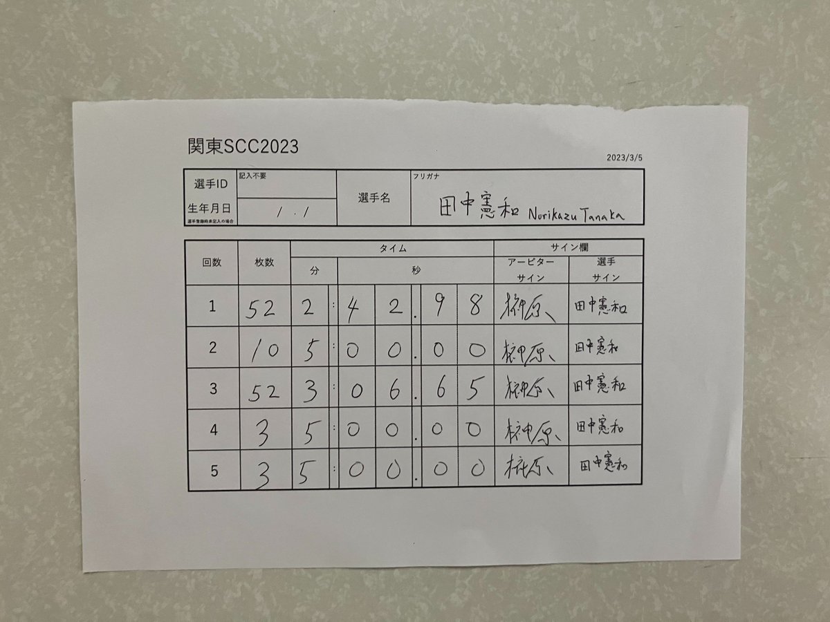 norikatanaka's tweet photo. 関東SCC2023、今回は記録がかなり落ちたのでもっと練習して次回は良い記録を出します。 https://t.co/zuz3zxMtuS