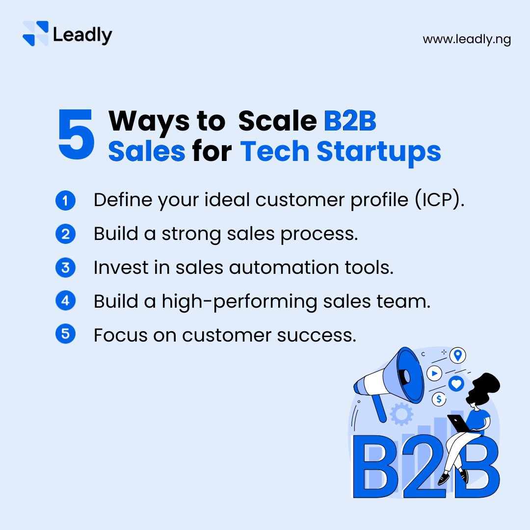 Scaling B2B sales for tech sales takes time and effort, but it is possible with careful planning and execution. 

By following the tips above, you can increase your sales and grow your business.

#techsale #sales #startups #saas #b2b
#tech