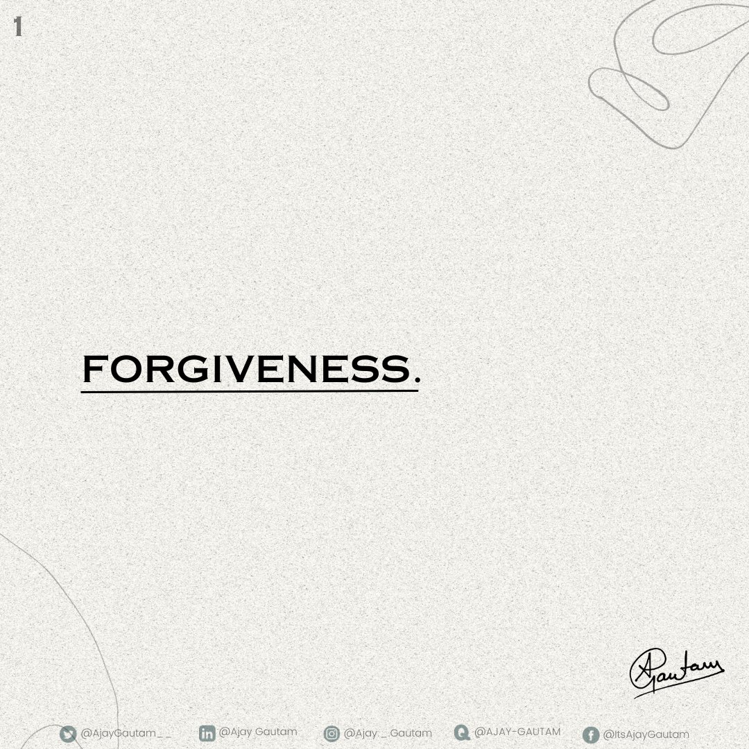 FORGIVENESS.
Reclaiming Power Through Forgiveness Journey.

(A Thread)

#ForgivenessHeals #LettingGo #EmpowermentThroughForgiveness #ChooseHealing #ReleaseResentment #EmbracePeace