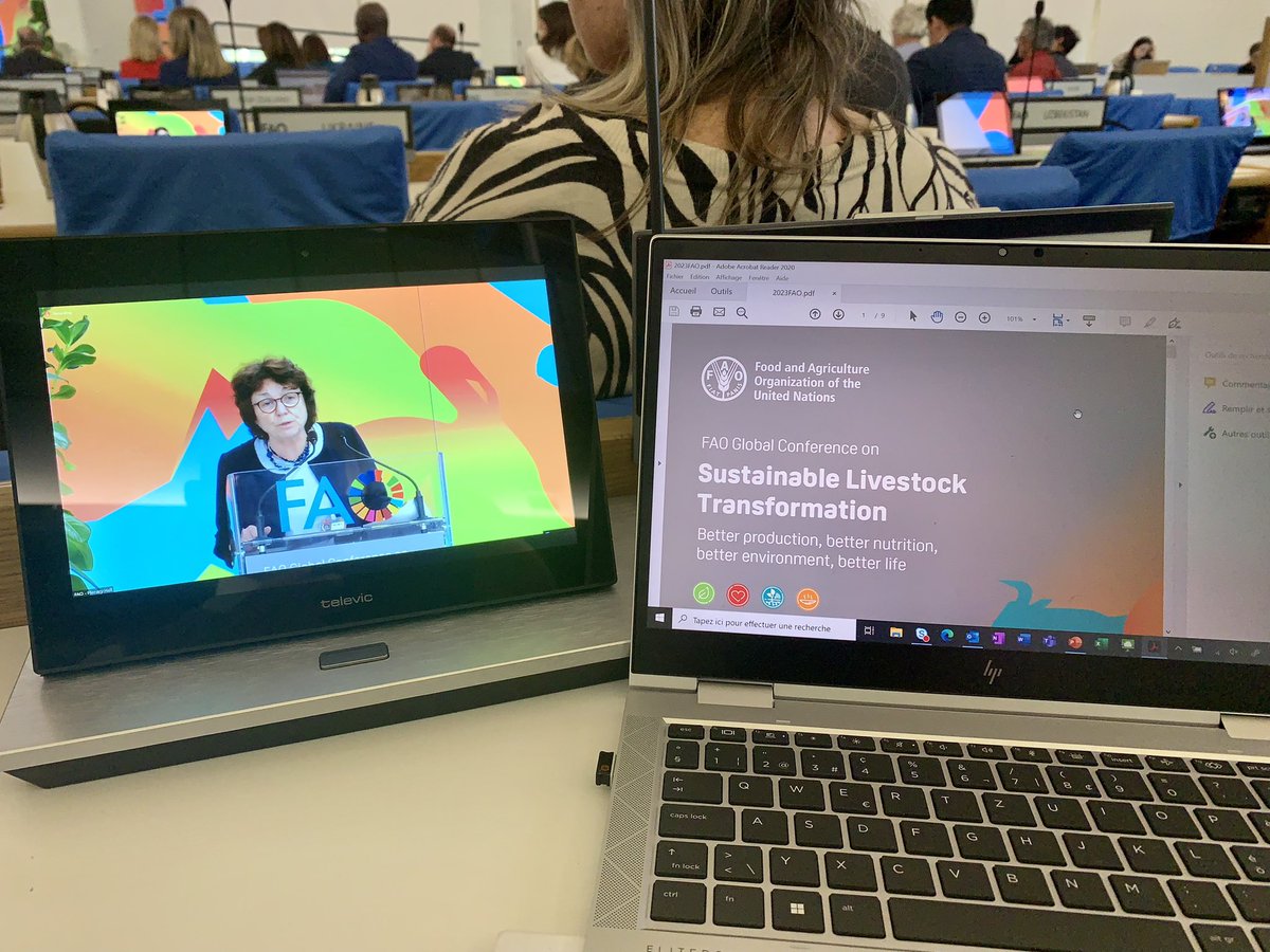 Eva Reinhard, Head of <a href="/agroscope/">Agroscope</a>, the Swiss Research Institute for Agriculture, Food and Environment, Switzerland <a href="/CHblw/">BLW - OFAG - UFAG</a> chairing the session Better environment at the first <a href="/FAO/">Food and Agriculture Organization</a> Global Conference on #SustainableLivestock Transformation in #Roma @LutzMerbold <a href="/BerardJoelX/">Joël Bérard</a>
