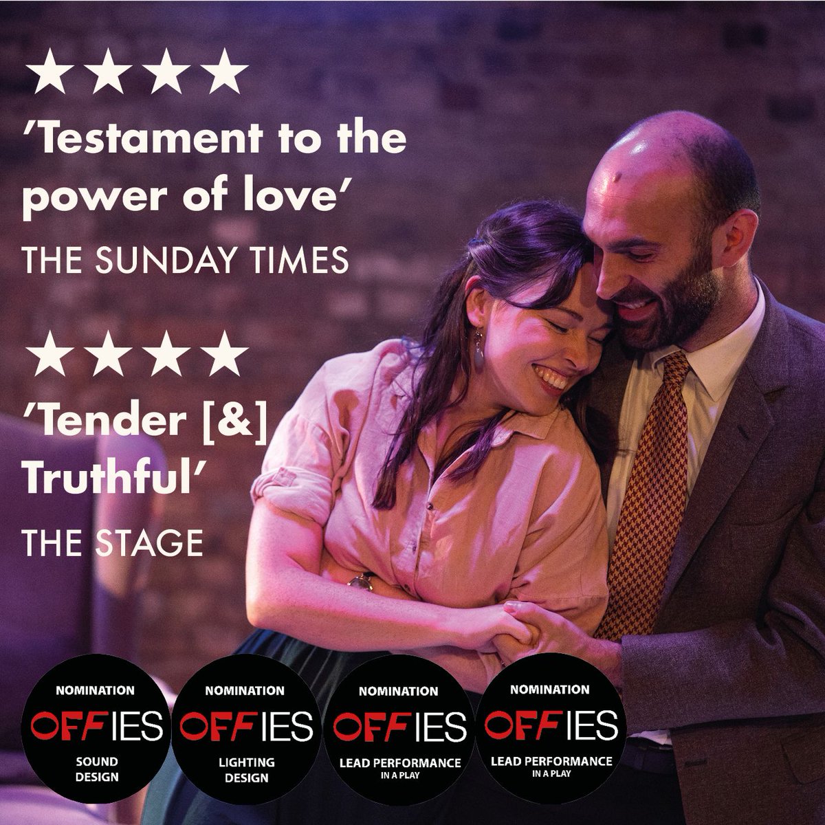 LAST WEEK of multiple ⭐️⭐️⭐️⭐️⭐️ four time @OffWestEndCom nominated #InOtherWords @arcolatheatre. There are only a few tickets left, so don't miss out.

I'll be honest, we never want it to end 🥹

📷arcolatheatre.com/?p=39736