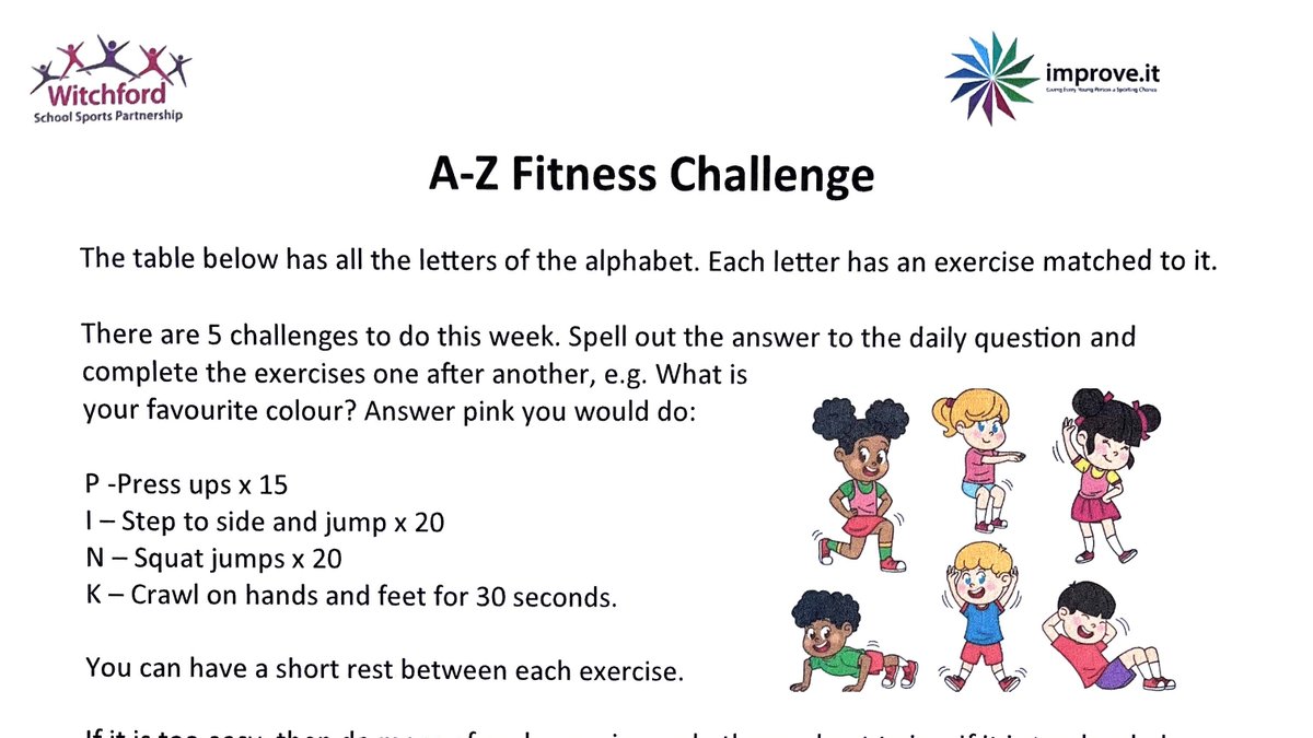Di Baker (@witchfordssp) on Twitter photo Tomorrow is National Fitness Day. Which schools are going to be using the resources we sent out? <a href="/Improveitltd/">Improve.it</a> Tomorrow is National Fitness Day. Which schools are going to be using the resources we sent out? <a href="/Improveitltd/">Improve.it</a>