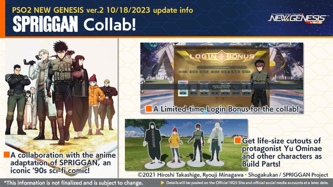 Spriggan Will Be PSO2: New Genesis' October 2023 Sci-Fi Anime