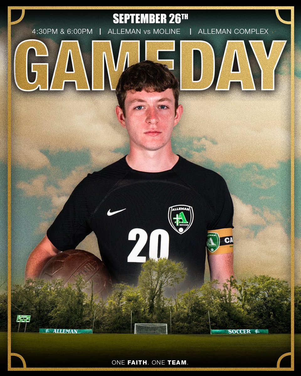 AllemanBSoc's tweet photo. โ ๐๐ญ'๐ฌ ๐๐๐๐๐๐๐! โ
๐ Moline
๐ฐ๏ธ 4:30PM - JV
๐ฐ๏ธ 6:00PM - Varsity
๐Alleman Athletic Complex
#AllemanSoccer โ #OneFaithOneTeam https://t.co/exgFMTXcYT