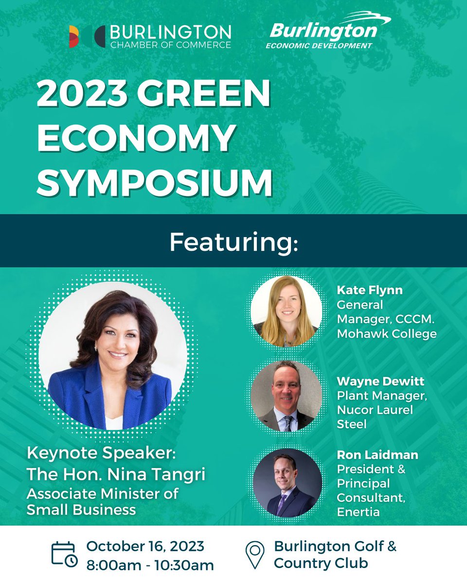 burlingtoncofc's tweet image. Have you registered? This #SBW, we are teaming up with @BurlingtonEcDev to present the 2023 #GreenEconomySymposium. 

The event will feature the Hon. Nina Tangri as keynote speaker. Following her address, we will have a panel discussion.

Register today: bit.ly/3qU7YRY