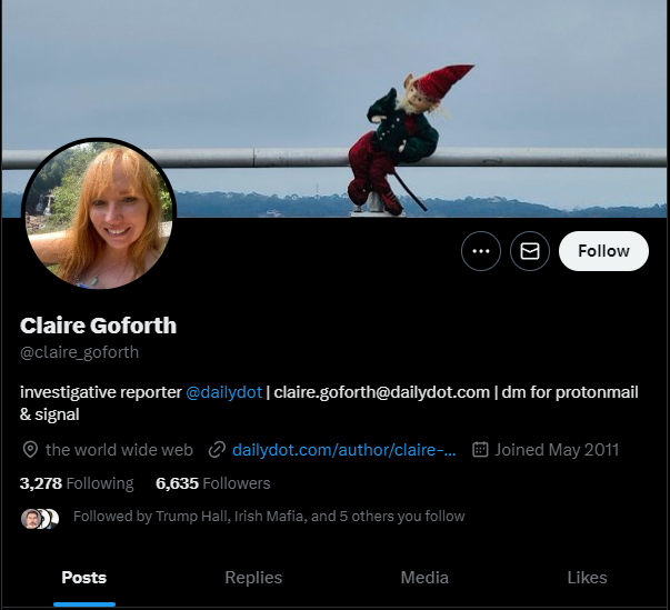 CATTURD REVEALED

How It started was with the hacker group.

But the actual person behind doxxing Catturd is Claire Goforth who works for the Daily dot. Catturd was just swatted yesterday and his life was put in danger - not to mention the lives of his animals.

I completely