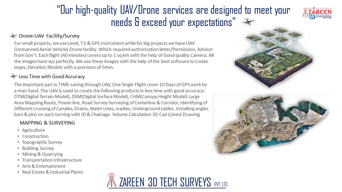 Our high-quality UAV/Drone services are designed to meet your needs &amp; exceed your expectations"

#topographic
#survey
#dronephotography
#modeling
#3d
#mapping
#construction
#realestate
#industrial
#arts
#entertainment
#transportation
#gps
#surveying