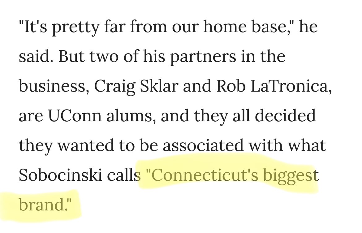 I love that @DowntownStorrs is continuing to grow and is getting better and better as college town.  I also love this quote below 👇 

#UConnRising 📈📈📈