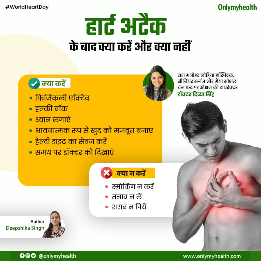 onlymyhealth's tweet image. जानिए हार्ट अटैक के बाद क्या करें और क्या नहीं

#worldheartday #dilkisuno