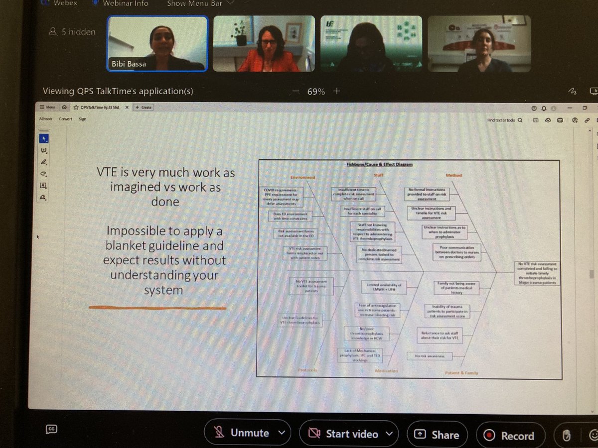 ⁦@bibibassa⁩ shares ⁦⁦@QPSTALKTIME⁩ the benefits of QI to prevent VTE in local hospitals - seek and understand data for your service and use this as an educational moment to “beat the clot”