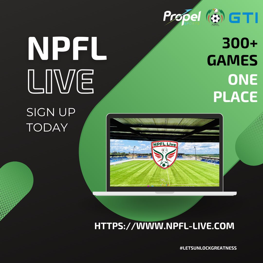 Have you signed up to <a href="/NPFL_Live/">NPFLLive</a> yet?

Sign up today so you don’t miss out on matchday 1 this weekend ⚽️💚🤍

Click the link in our bio to access! 

#NPFL24 
#letsunlockgreatness