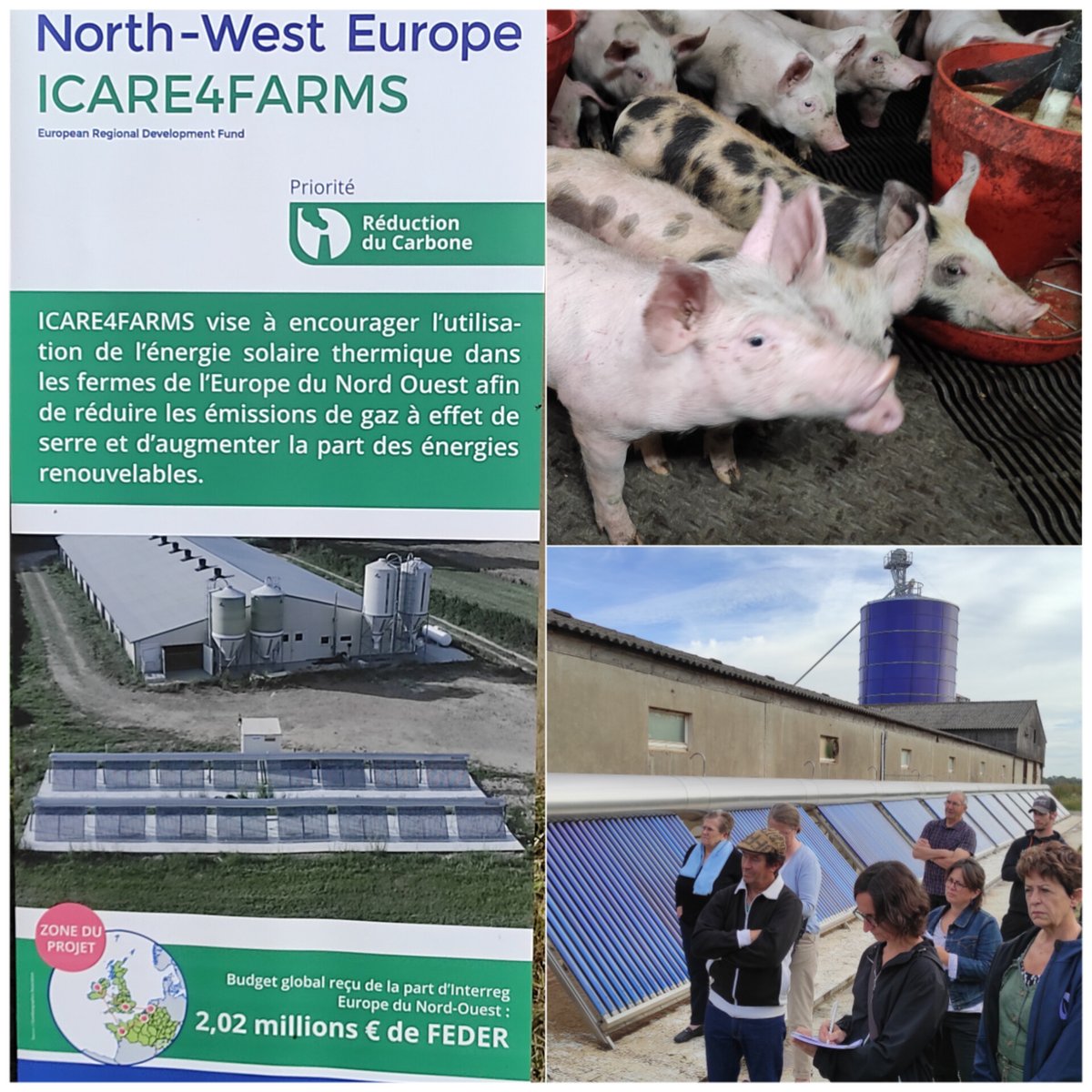 Inauguration d'une centrale solaire thermique innovante à @ChemilleenAnjou pour chauffer un bâtiment agricole. 2e site pilote <a href="/ICaRE4Farms/">ICaRE4Farms</a> en France pour : 
✅ réduire les gaz à effet de serre
✅ Augmenter les énergies renouvelables
Tous engagés pour la transition écologique ✨