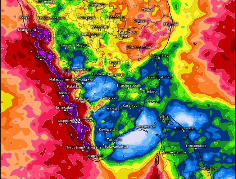 Rainchaser04's tweet image. ☔Next 4 to 5 days looks very good for North #Tamilnadu and SAP. As the East West shear zone form from bay to Arabian sea. It&apos;s likely produce powerful #thunderstrom over North TN and SAP.💥 Overall blockbuster days waiting for us..🥳

#ChennaiRains #Monsoon2023