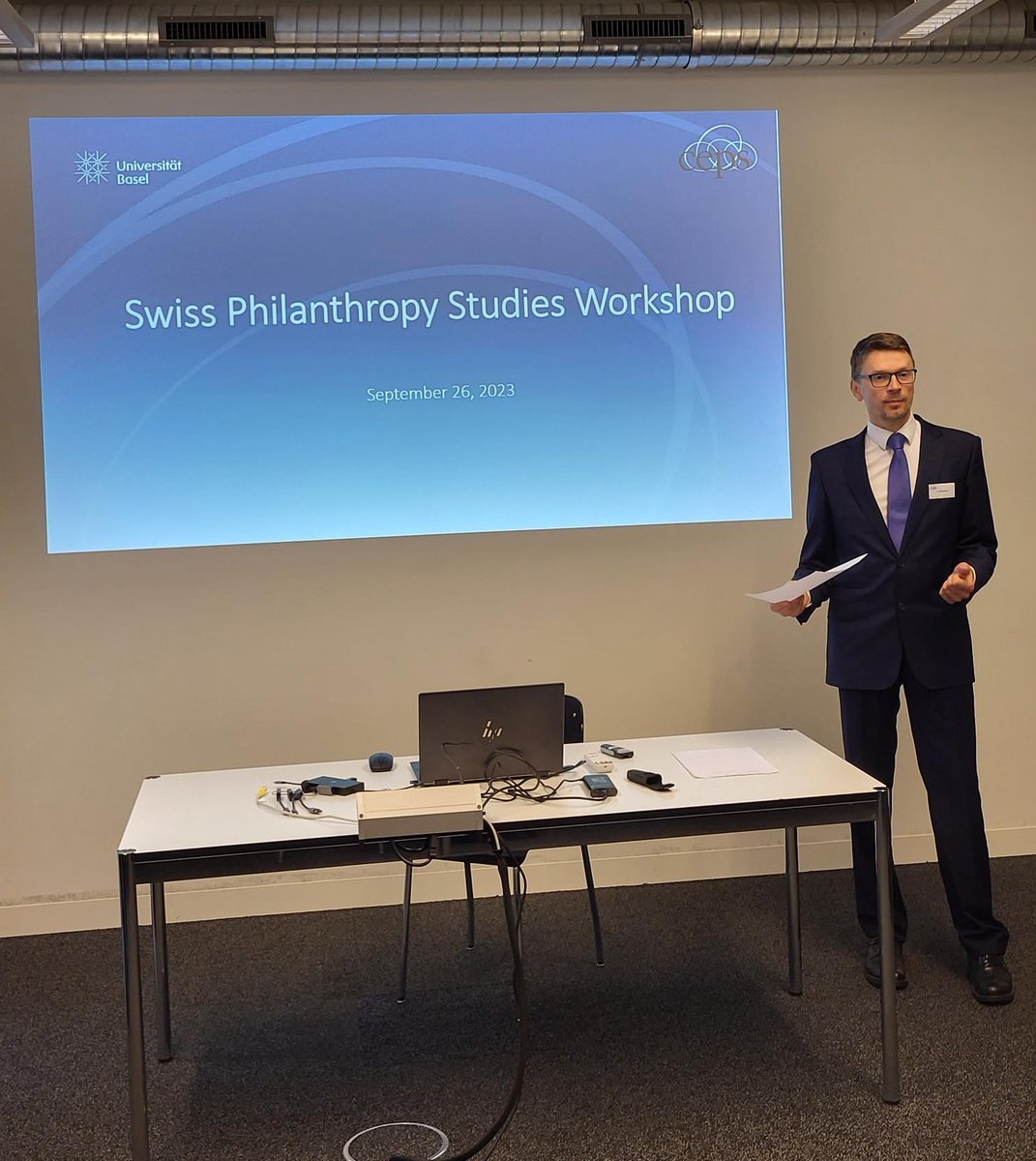 CEPS_Basel's tweet photo. The 9th Swiss #Philanthropy Studies Workshop took place today! We discussed health care initiatives, online #donations, investments from NPOs and further ongoing #research. Always a  great opportunity to broaden the perspective and look at philanthropy from different disciplines. https://t.co/zOQRnRSIQW