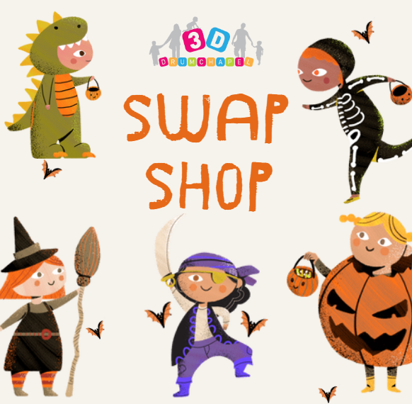 3D_Families's tweet photo. We are going to run a Halloween Swap Shop, where families are able to swap an old Halloween costume for a different one. We are looking for donations of children's costumes prior to this starting, to help build up a collection. Please get in touch if you are able to help! https://t.co/Svzxjdf696