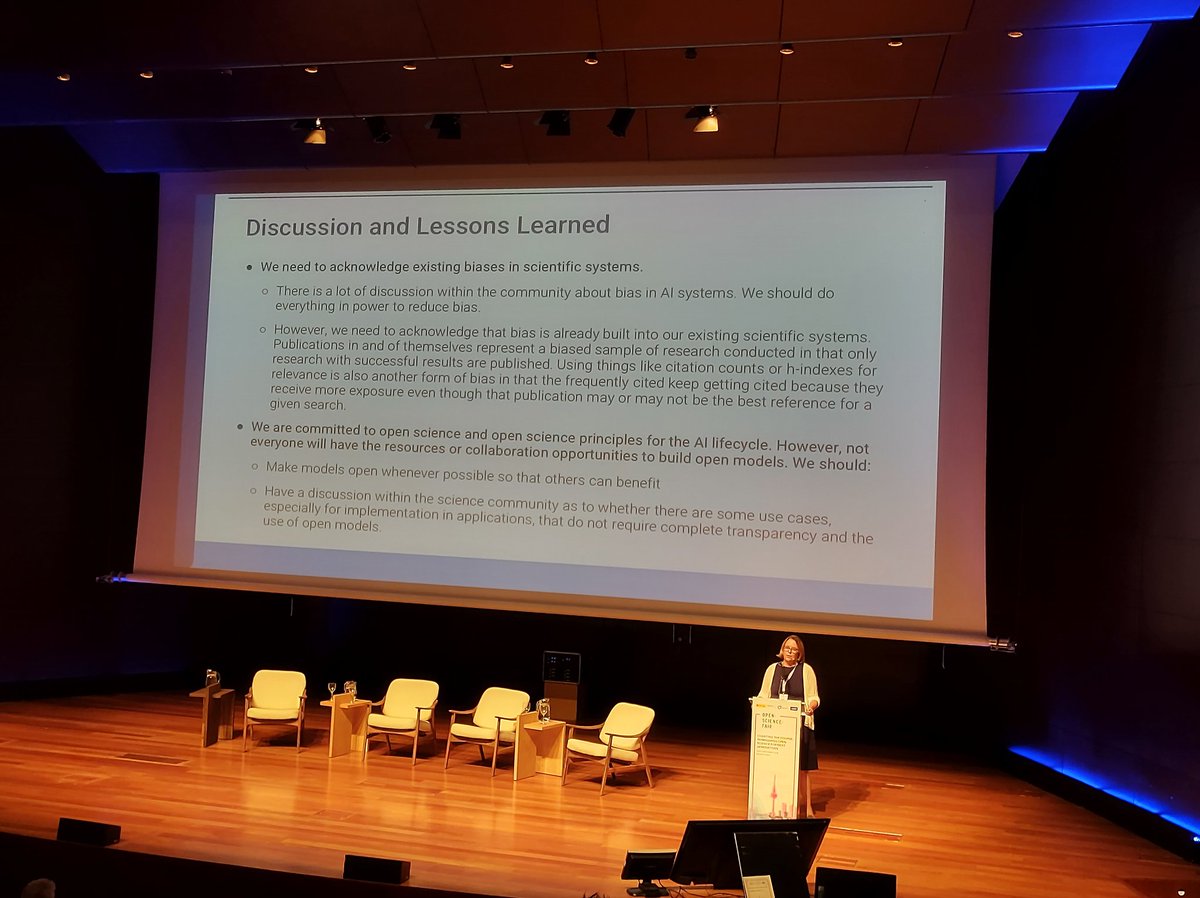 bekoul's tweet photo. So true: "We should do anything in power to reduce bias in #AI systems" as Mrs Kaylin Bugbee (data scientist in #NASA) remarked in #OSFAIR2023 #openaire_eu @OpenAIRE_eu @NASA https://t.co/b6NA0zfUNU